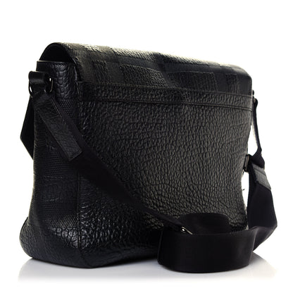 Burberry Heritage Grain Check Embossed Messenger Bag Black 2 of 5