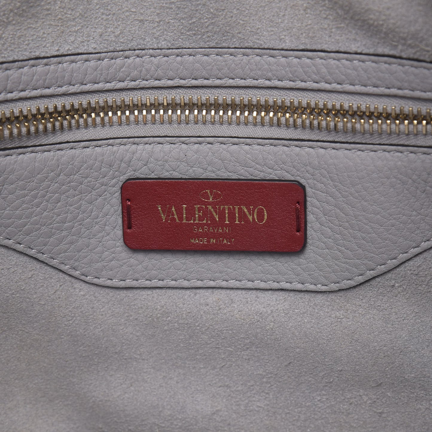 Grained Calfskin Rockstud Shoulder Tote Perla