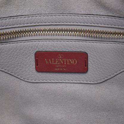 Valentino Garavani Grained Calfskin Rockstud Shoulder Tote Perla 7 of 12