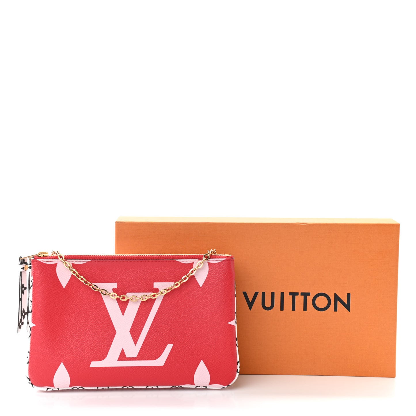 Monogram Giant Double Zip Pochette Rouge