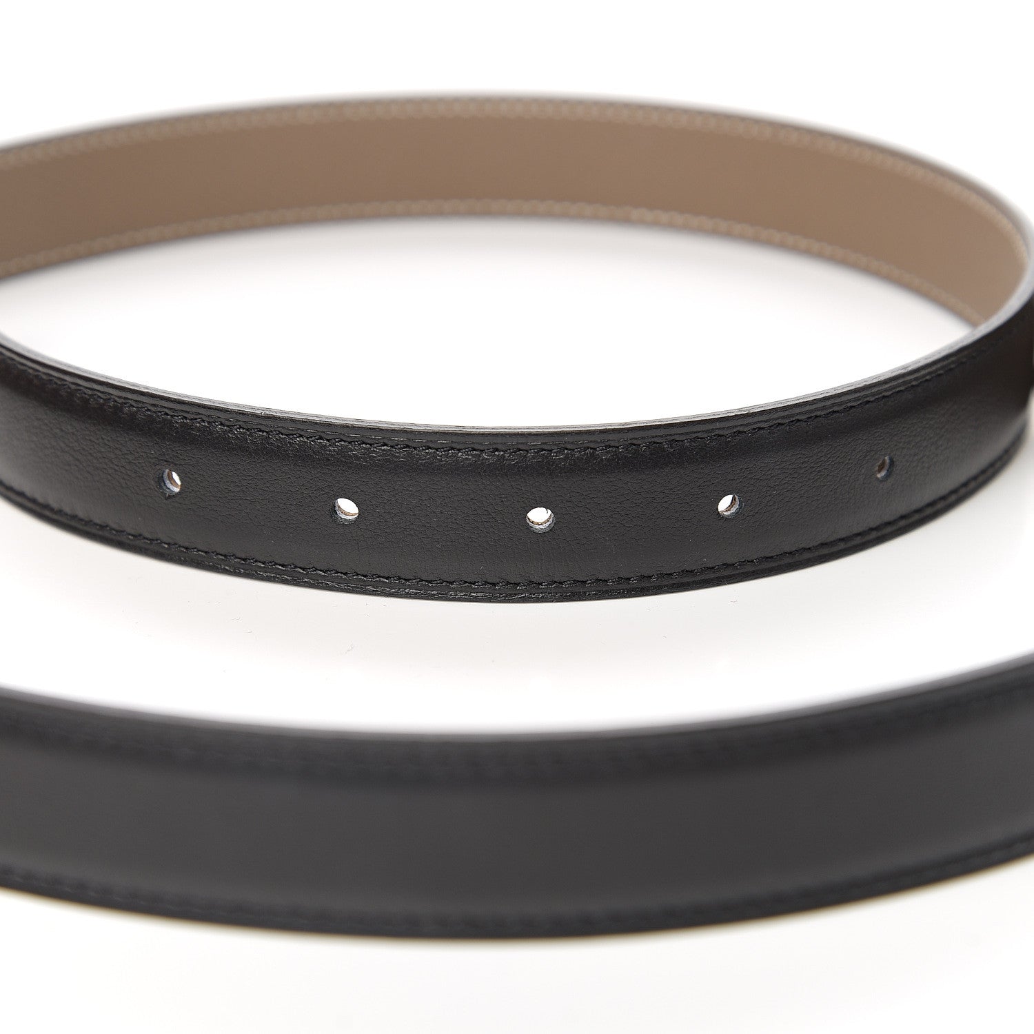 Hermes Epsom Swift 24mm Collier De Chien CDC Belt 85 Etoupe Black 3 of 6