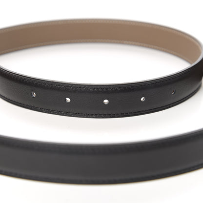 Hermes Epsom Swift 24mm Collier De Chien CDC Belt 85 Etoupe Black 3 of 6