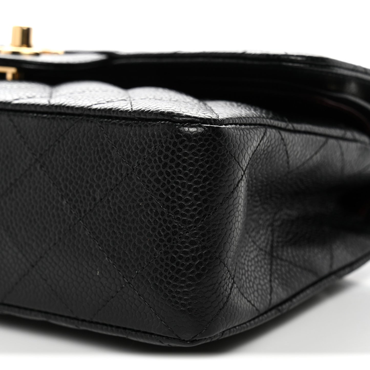 Caviar Quilted Small Double Flap Black