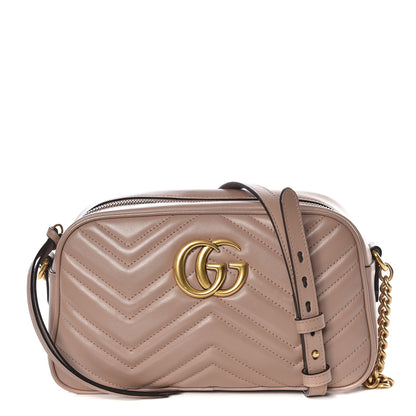 Gucci Calfskin Matelasse Small GG Marmont Chain Shoulder Bag Porcelain Rose 1 of 9