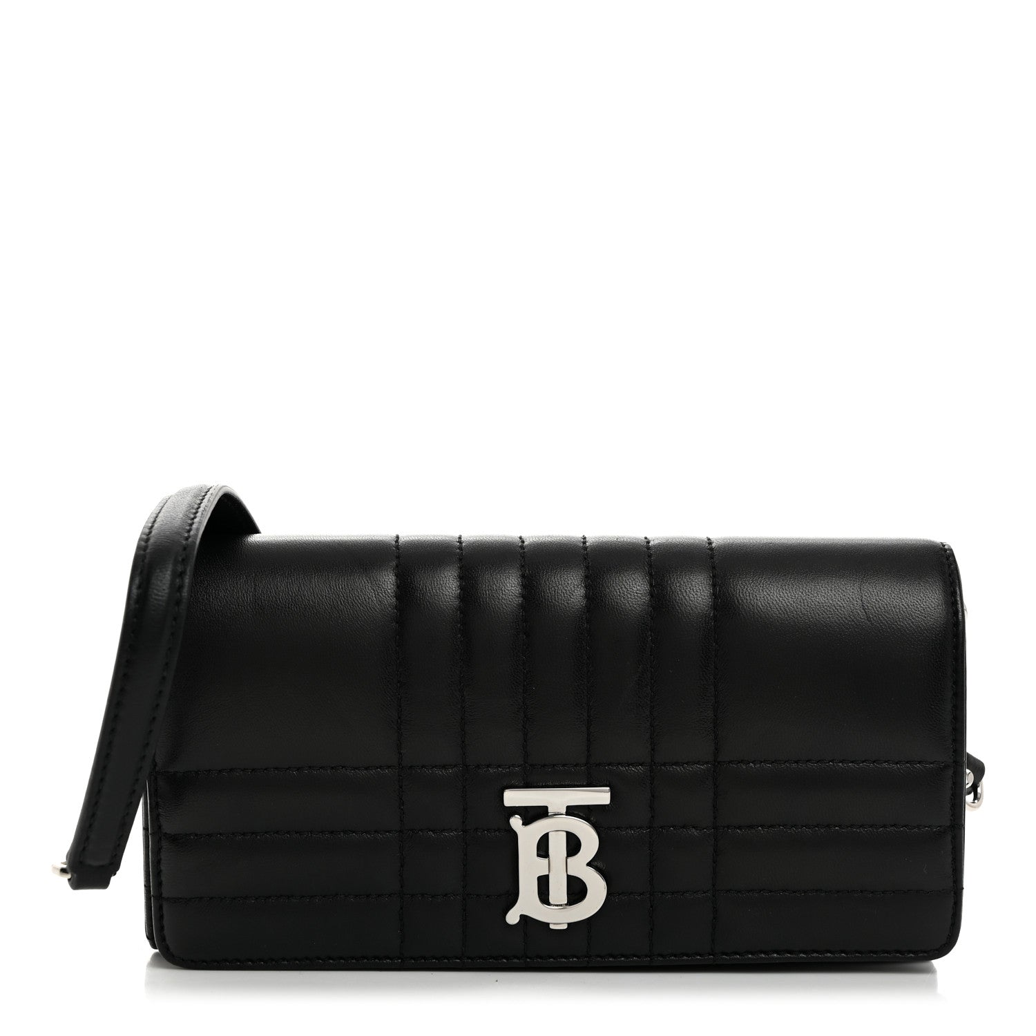 Burberry Lambskin Quilted Lola Chain Wallet Black 1 of 10
