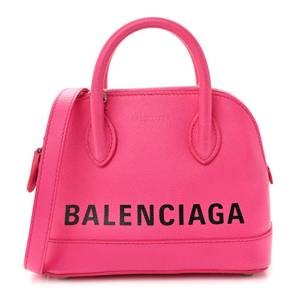 Balenciaga Signature Grained Calfskin Logo XXS Ville Top Handle Bag Fuchsia 1 of 12