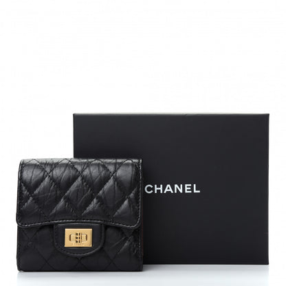 Chanel Aged Calfskin Quilted Reissue Compact Wallet Black 9 of 9