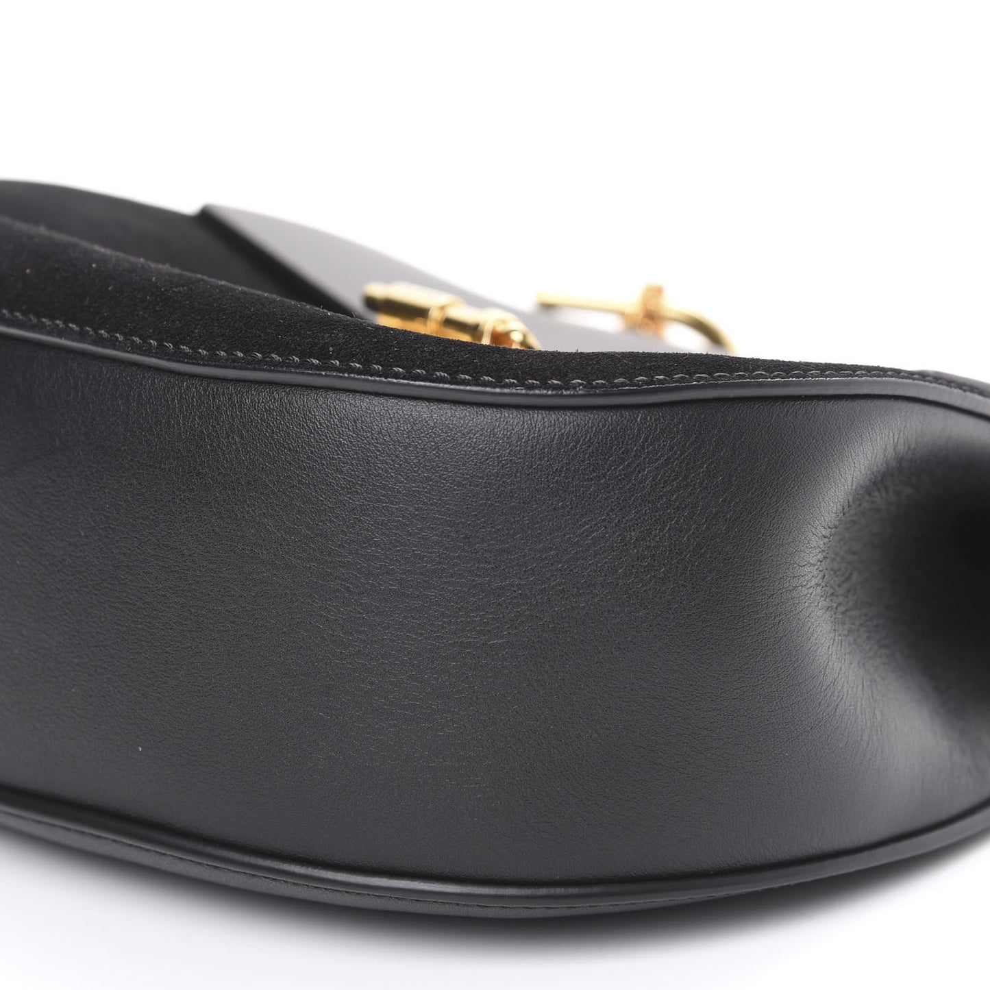 Suede Calfskin Mini Drew Shoulder Bag Black