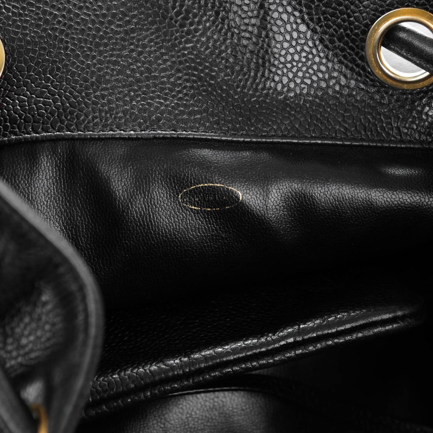 Caviar CC Drawstring Shoulder Bag Black