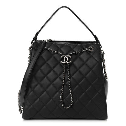 Chanel Caviar Quilted Medium CC Bucket Bag Black 1 of 10