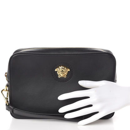 Versace Calfskin Medusa Head Wrist Pochette Black 2 of 8