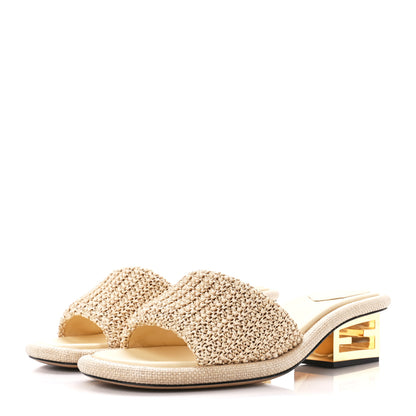 Fendi Raffia Intreccio Baguette 60mm Slide Sandals 41 Paglia 3 of 8