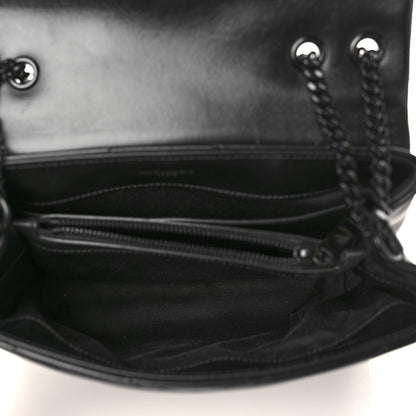 Saint Laurent Calfskin Y Quilted Monogram Monochrome Small Loulou Chain Satchel Black 5 of 9