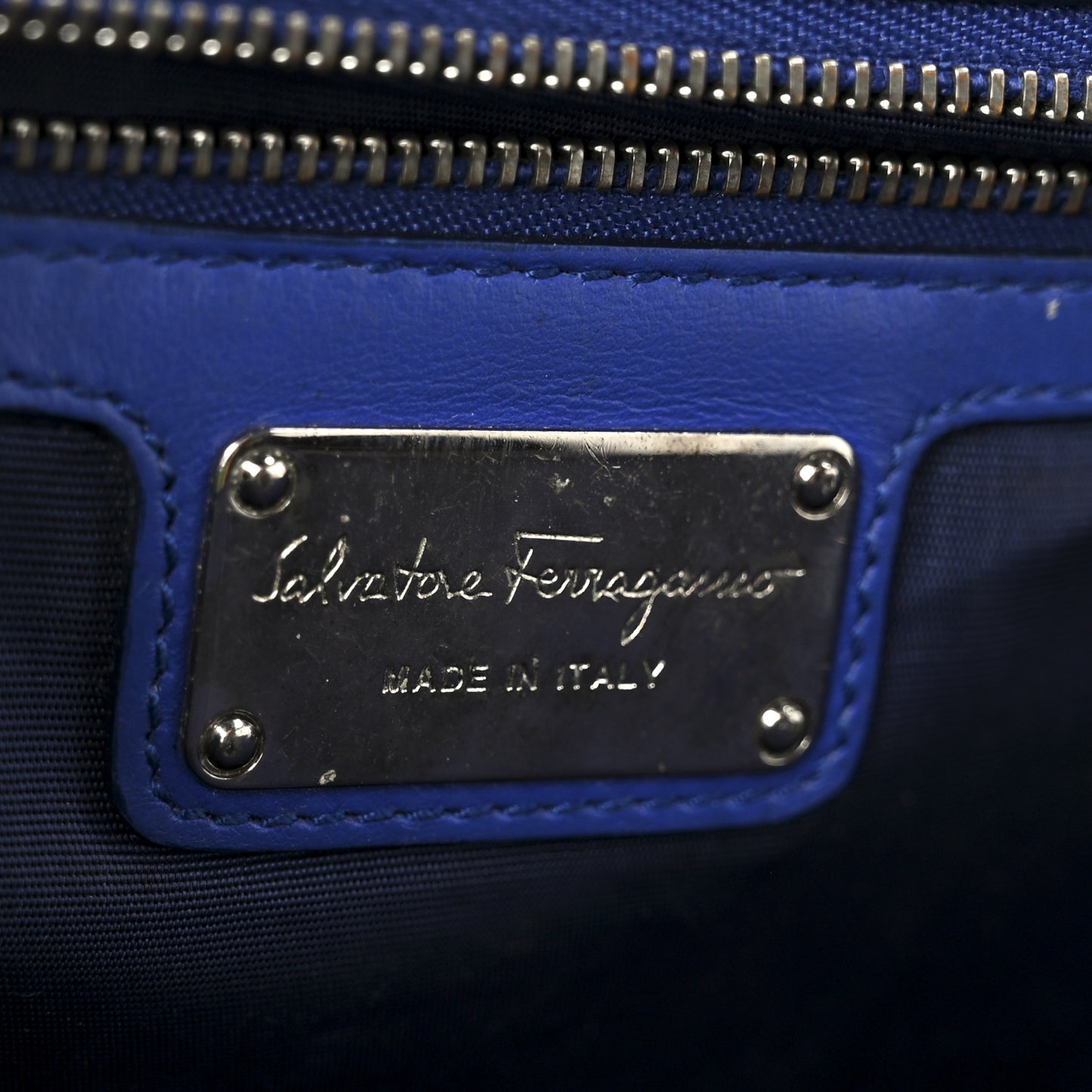 Perforated Calfskin Patent Ginny Bow Crossbody Bag Blue