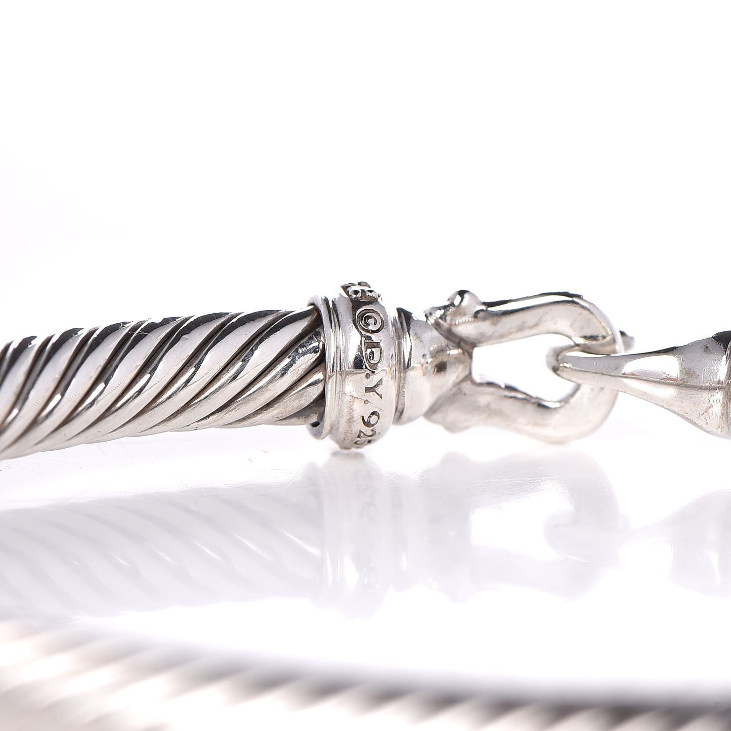 Sterling Silver Diamond 5mm Cable Buckle Bracelet
