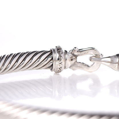 David Yurman Sterling Silver Diamond 5mm Cable Buckle Bracelet 3 of 3