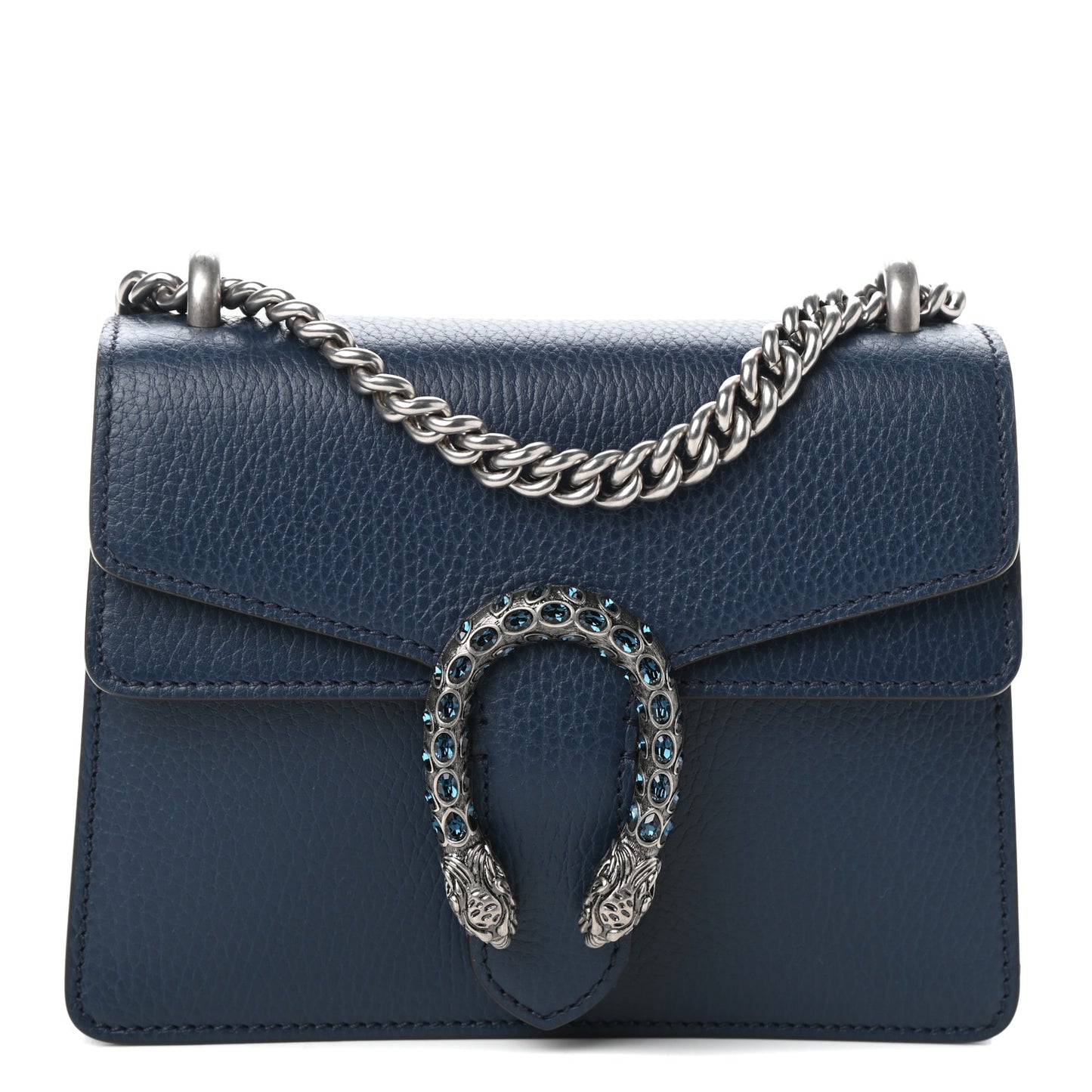 Dollar Calfskin Crystal Mini Dionysus Shoulder Bag Blue Agata Montana Sapphire