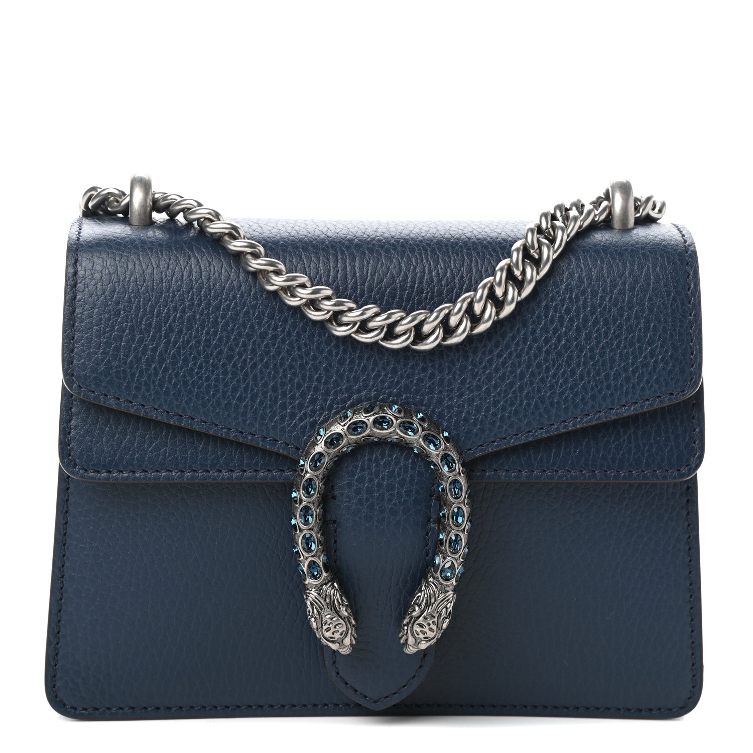 Gucci Dollar Calfskin Crystal Mini Dionysus Shoulder Bag Blue Agata Montana Sapphire 1 of 8