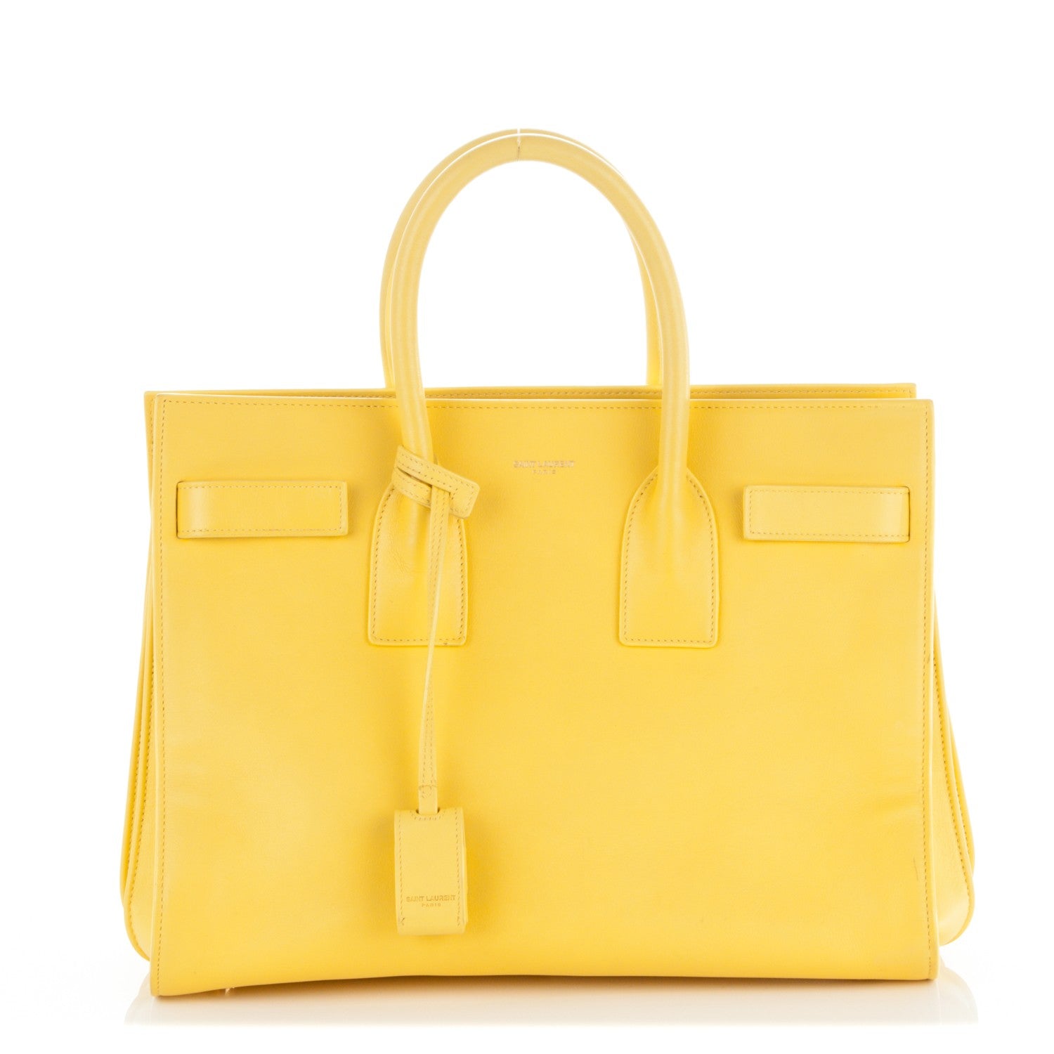 Saint Laurent Calfskin Small Sac De Jour Bag Yellow 1 of 8
