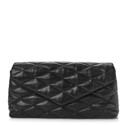Saint Laurent Lambskin Quilted Sade Puffer Envelope Clutch Black 1 of 11