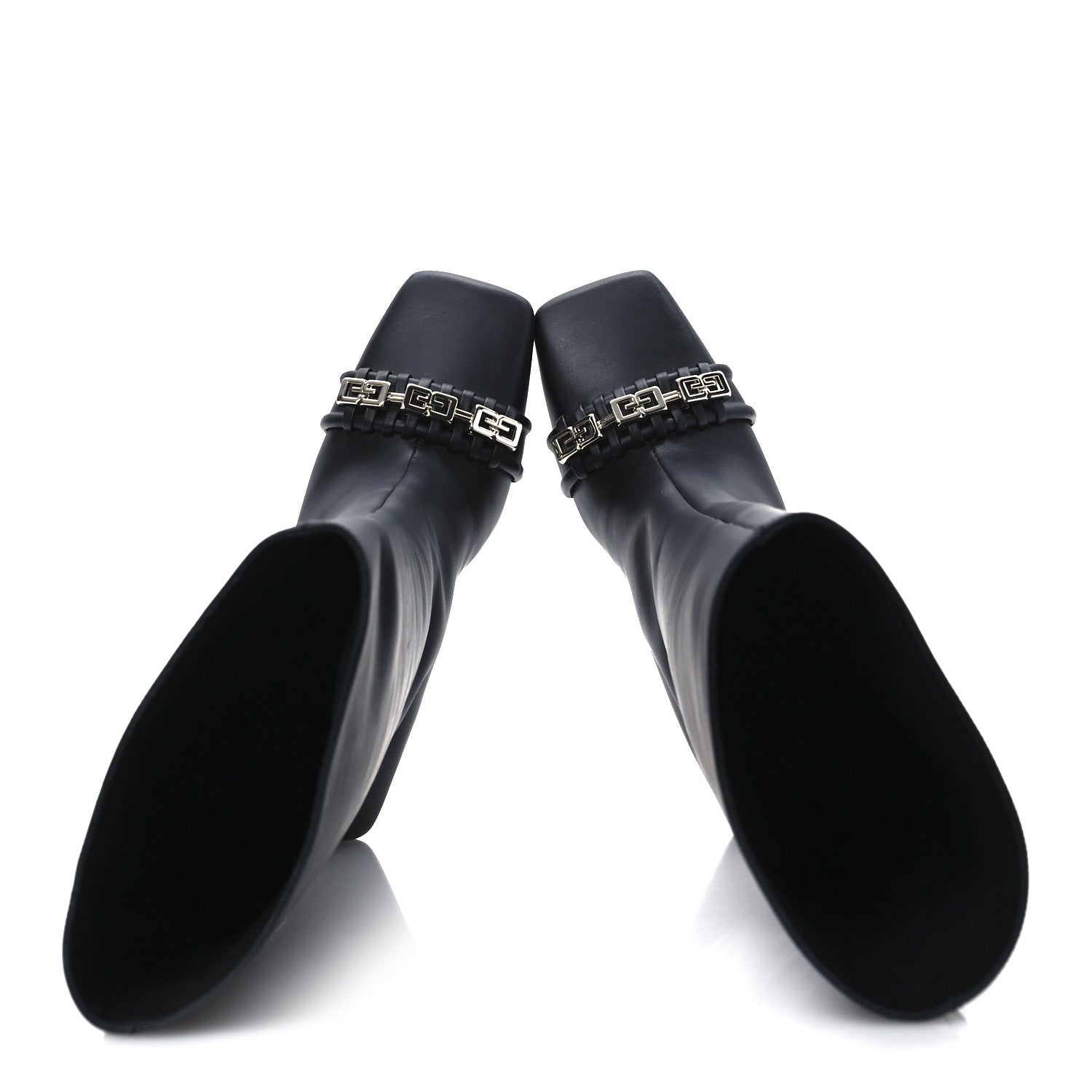 Givenchy Smooth Calfskin 4G Square Toe Knee Boots 38 Black 2 of 12