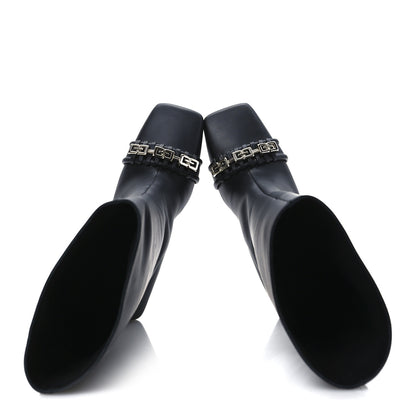 Givenchy Smooth Calfskin 4G Square Toe Knee Boots 38 Black 2 of 12
