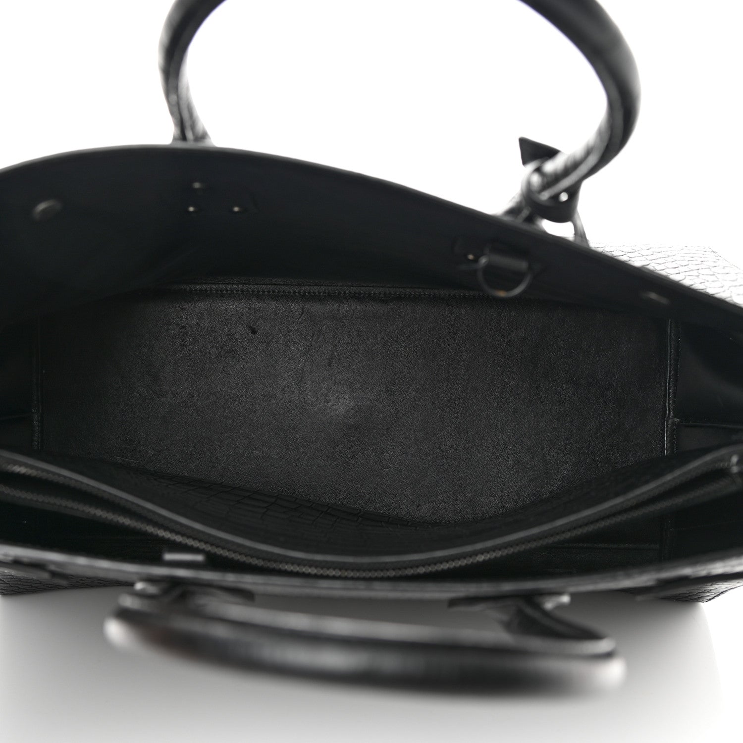 Saint Laurent Calfskin Crocodile Embossed Large Sac De Jour Carryall Black 5 of 26