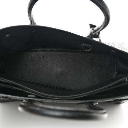 Saint Laurent Calfskin Crocodile Embossed Large Sac De Jour Carryall Black 5 of 26