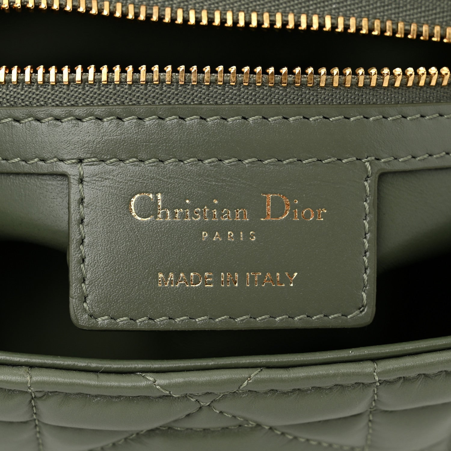 Christian Dior Calfskin Macrocannage Medium Caro Bag Cedar Green 6 of 10