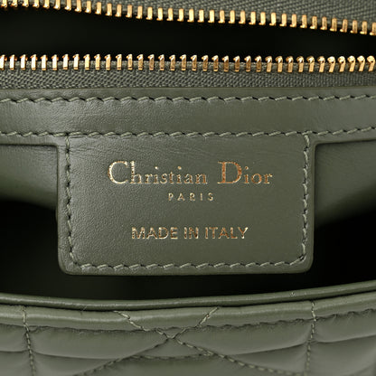 Christian Dior Calfskin Macrocannage Medium Caro Bag Cedar Green 6 of 10