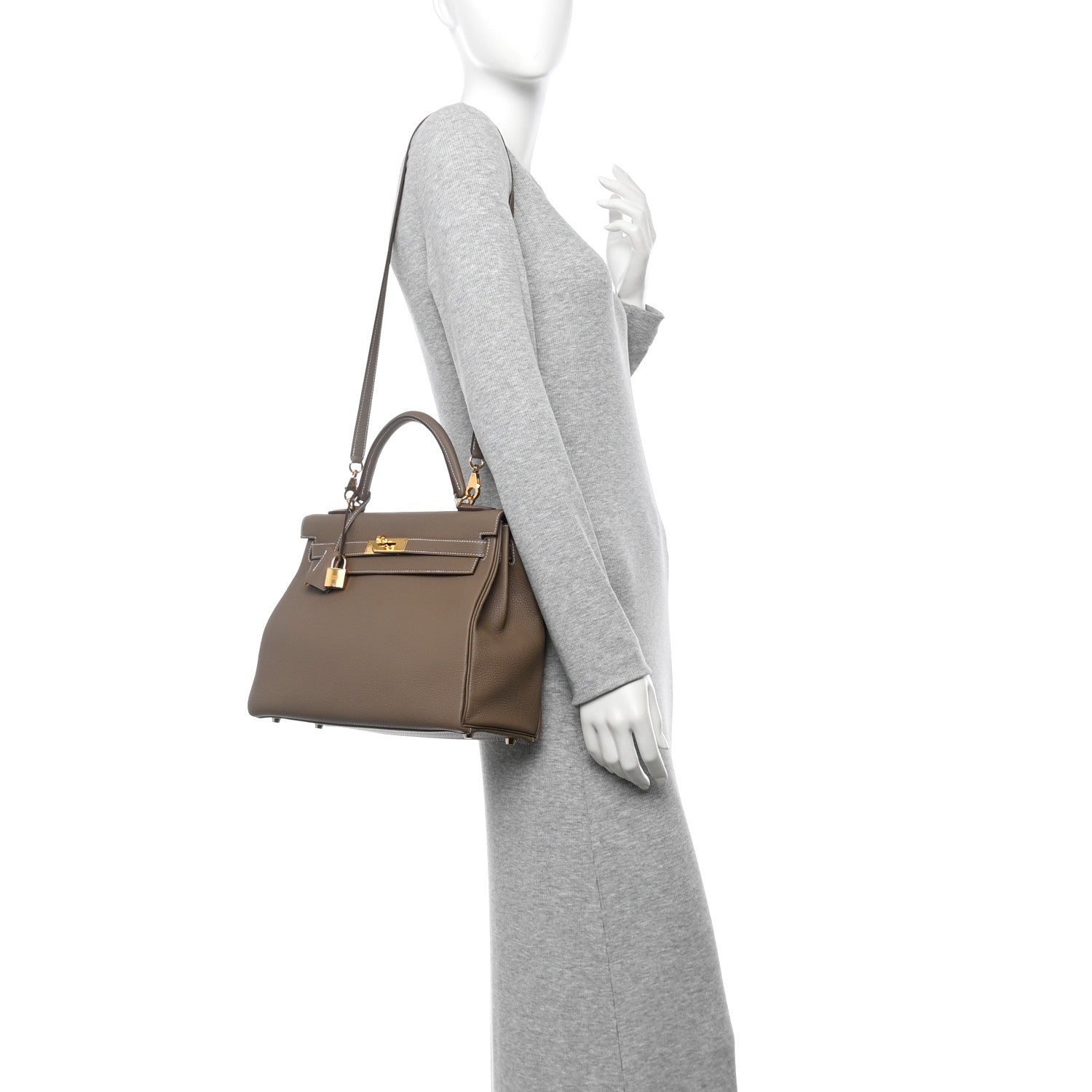 Hermes Togo Kelly Retourne 32 Etoupe 2 of 15