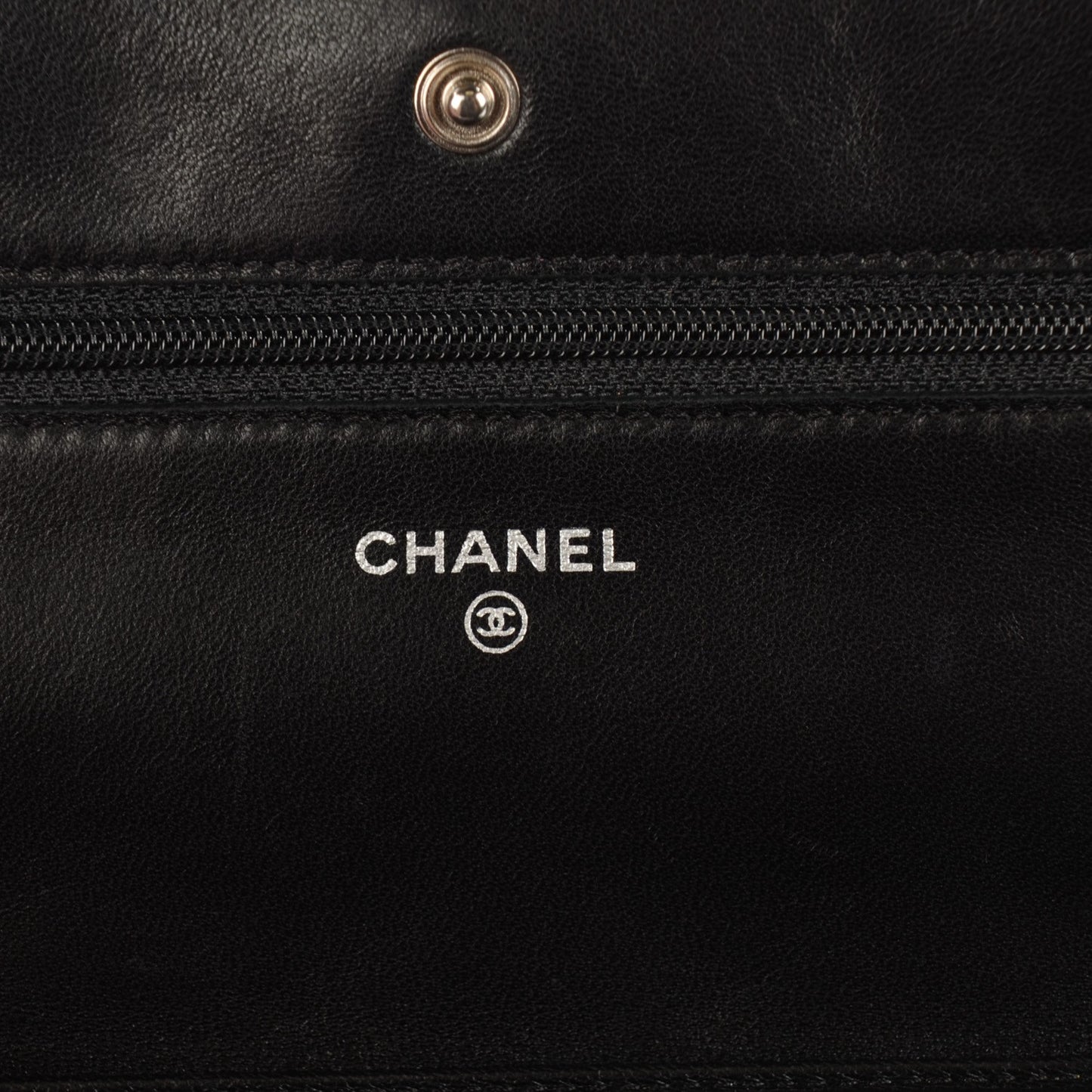 Lambskin Quilted Wallet On Chain WOC Black