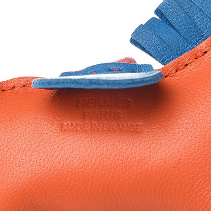 Hermes Milo Lambskin Grigri Rodeo Horse Bag Charm PM Orange Poppy Bleu Zanzibar Rose Azalee 3 of 4