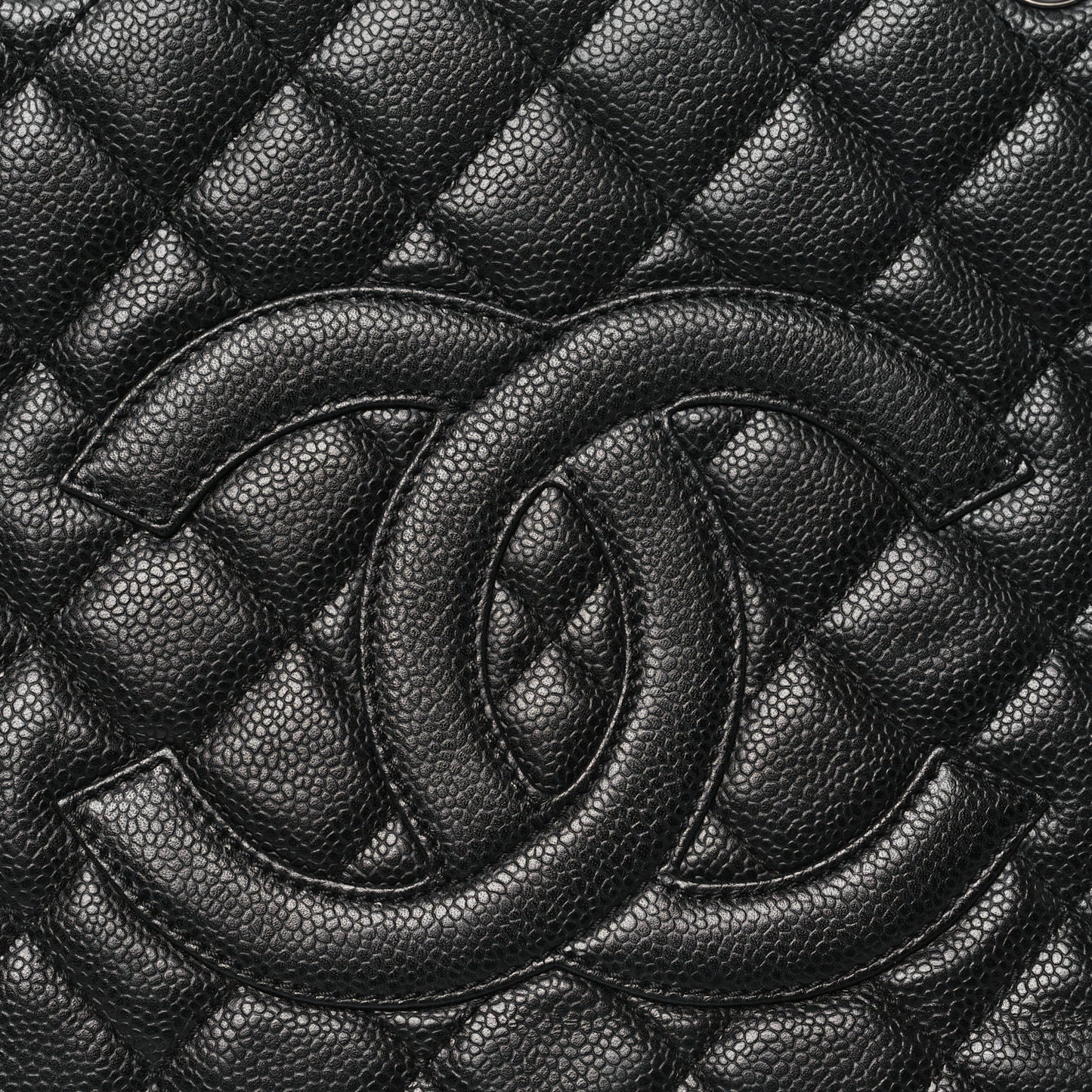Caviar Quilted Grand Shopping Tote GST Black