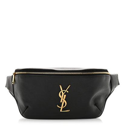 Saint Laurent Grain De Poudre Monogram Belt Bag Black 1 of 11