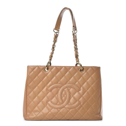 Chanel Caviar Quilted Grand Shopping Tote GST Beige 1 of 15
