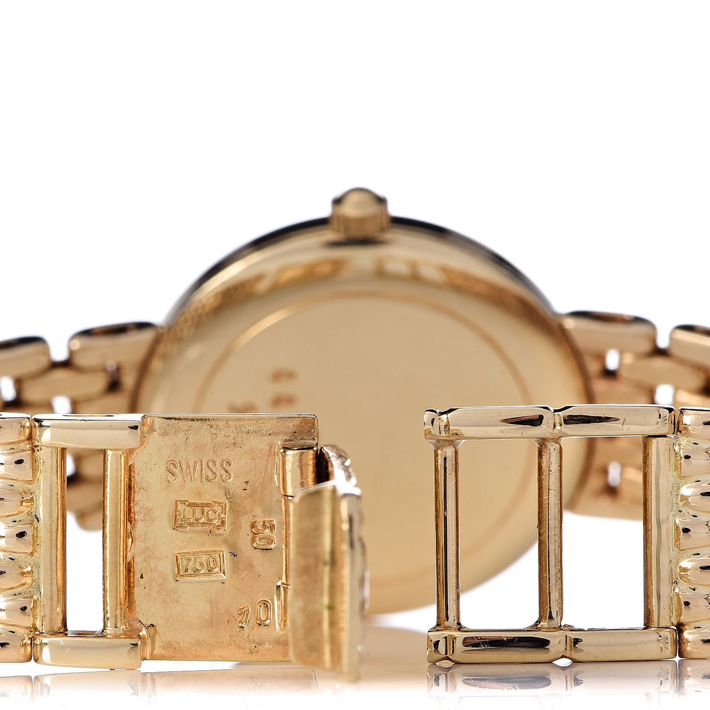 18K Yellow Gold Diamond Bezel 22mm Quartz Watch