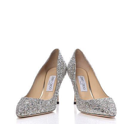 Jimmy Choo Glitter Pointy Toe Romy 85 Pumps 39 Champagne 6 of 11