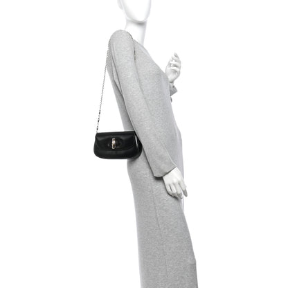 Gucci Shiny Calfskin Small Bamboo Night Bag Black 2 of 10