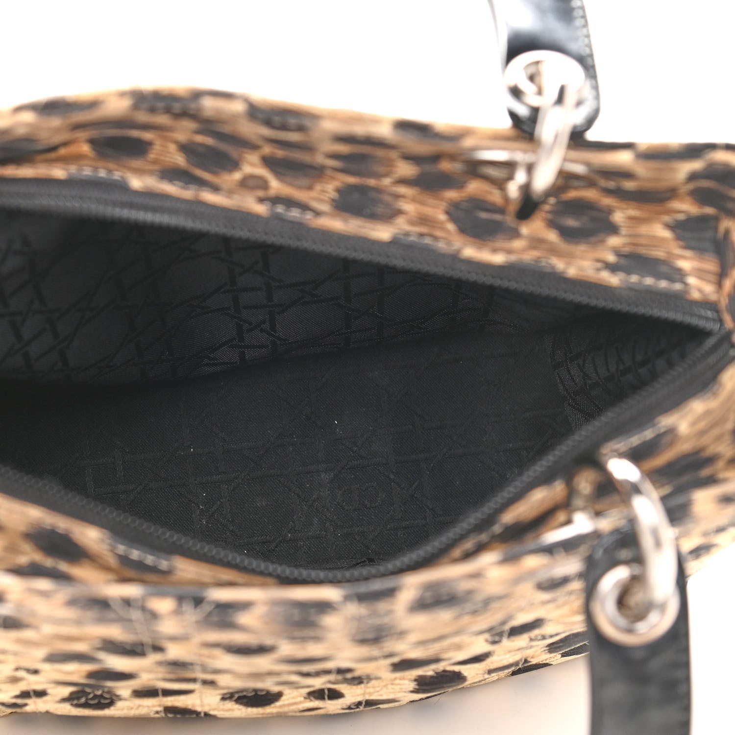 Christian Dior Canvas Leopard Print Medium Lady Dior 4 of 12