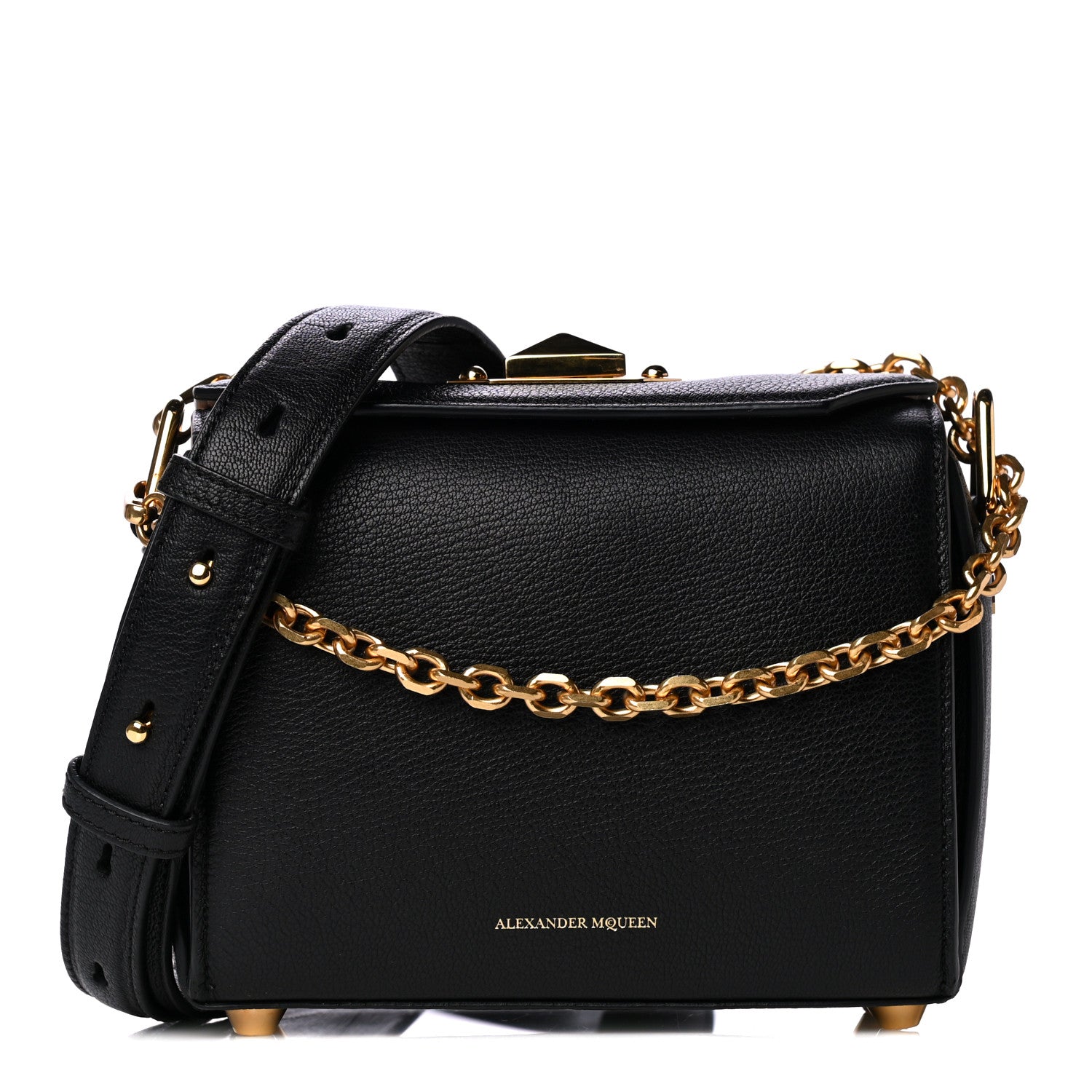 Alexander McQueen Fine Grain Goatskin Box Shoulder Bag 19 Black 1 of 13