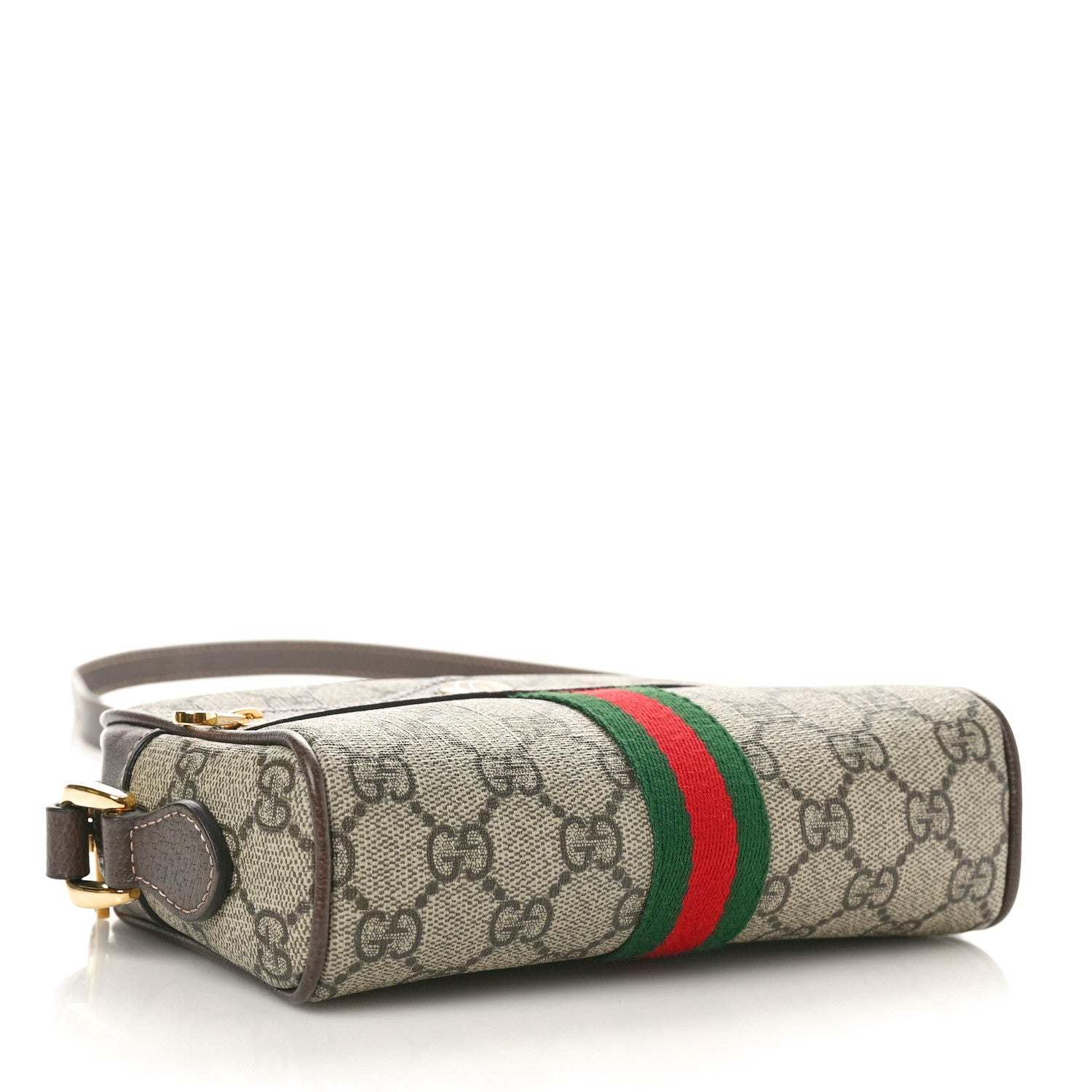 Gucci GG Supreme Monogram Web Mini Ophidia Shoulder Bag Brown 4 of 10