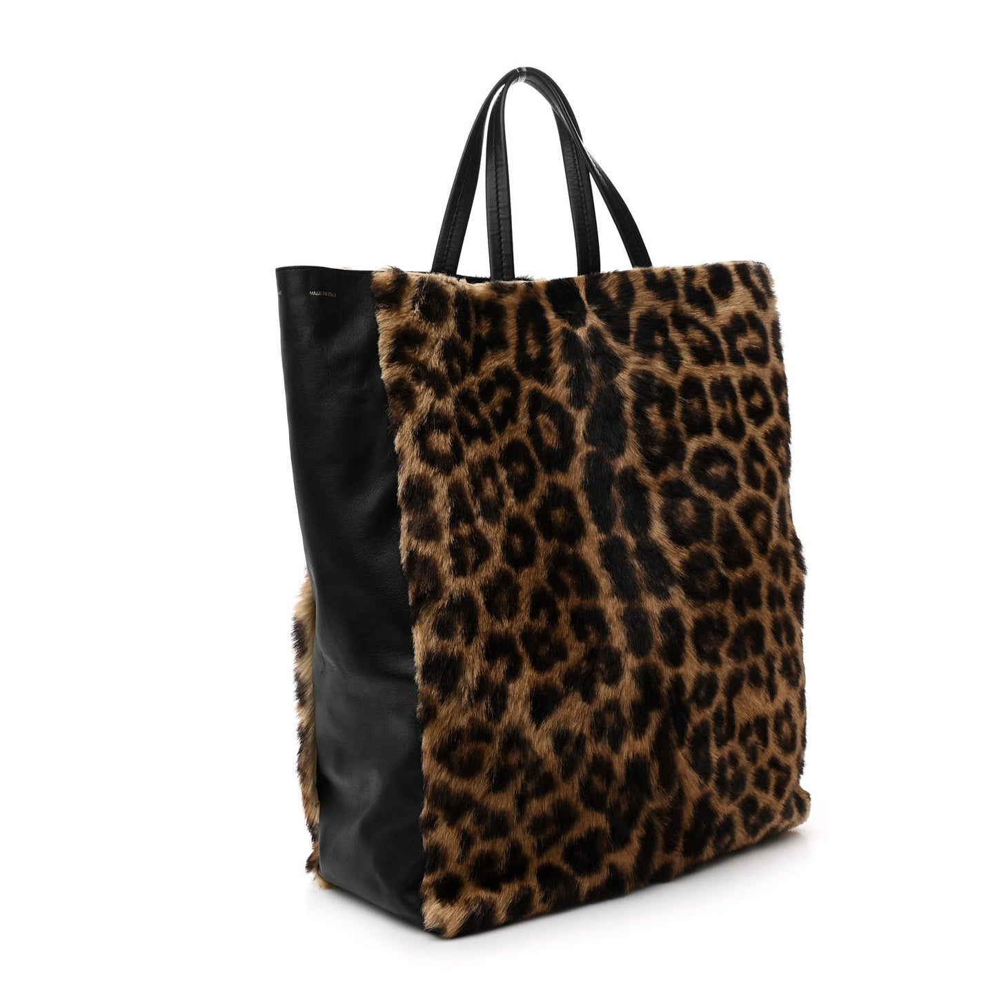 Lambskin Calf Hair Leopard Print Vertical Cabas