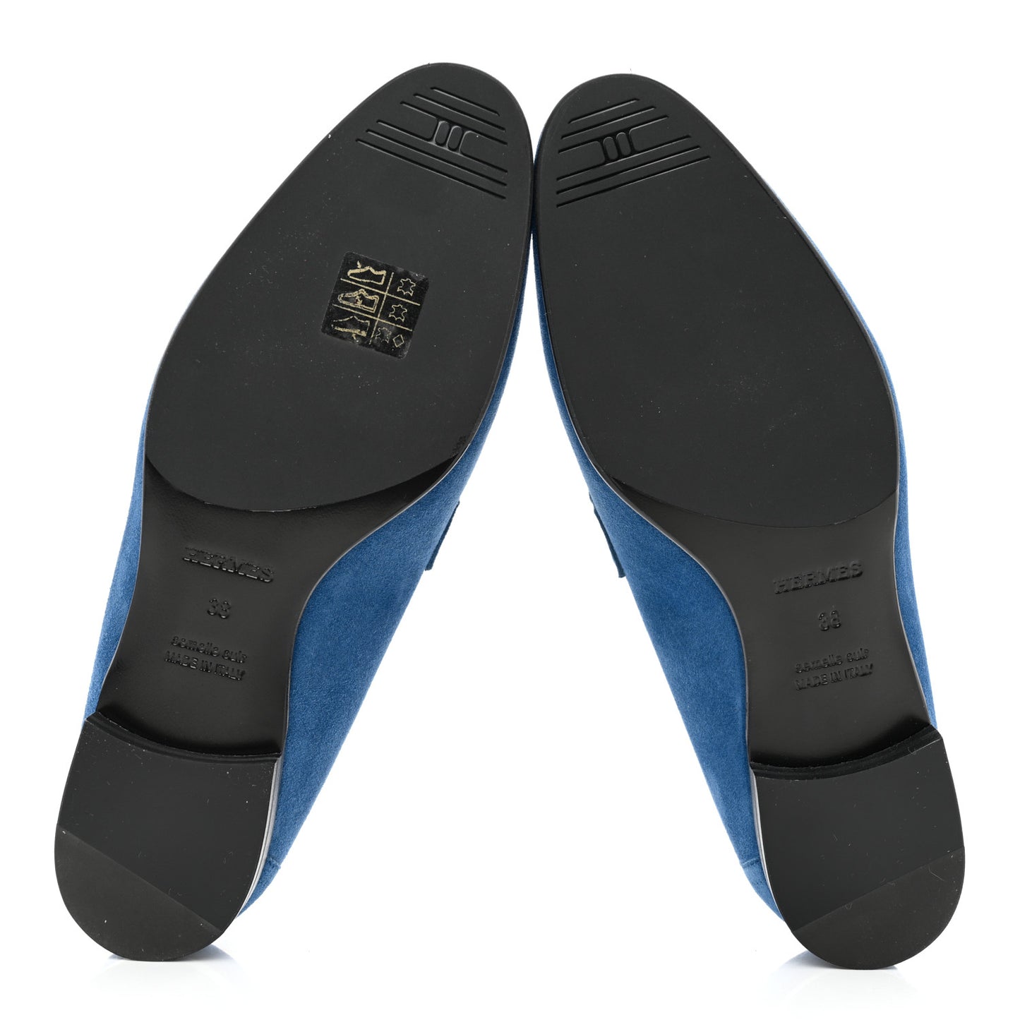 Suede Goatskin Paris Loafers 38 Bleu Bleuet