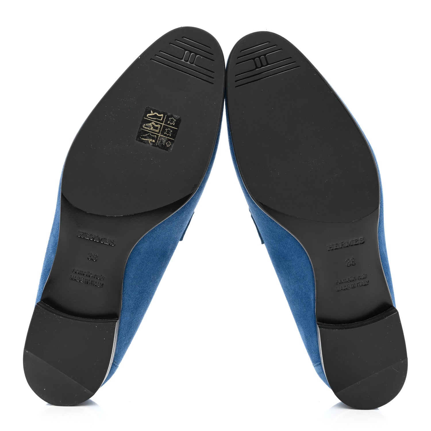 Hermes Suede Goatskin Paris Loafers 38 Bleu Bleuet 5 of 8