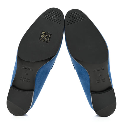 Hermes Suede Goatskin Paris Loafers 38 Bleu Bleuet 5 of 8
