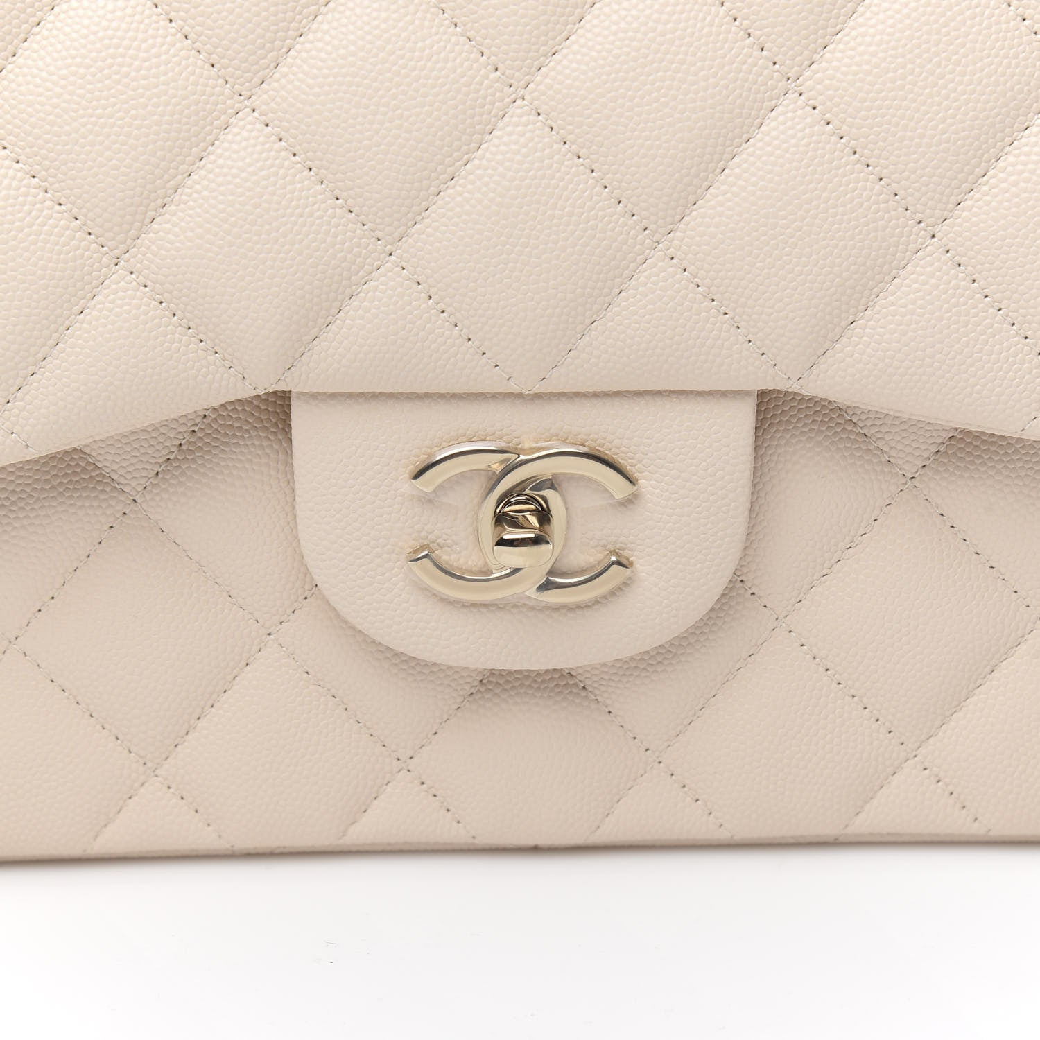 Chanel Caviar Quilted Jumbo Double Flap Beige Clair 9 of 10
