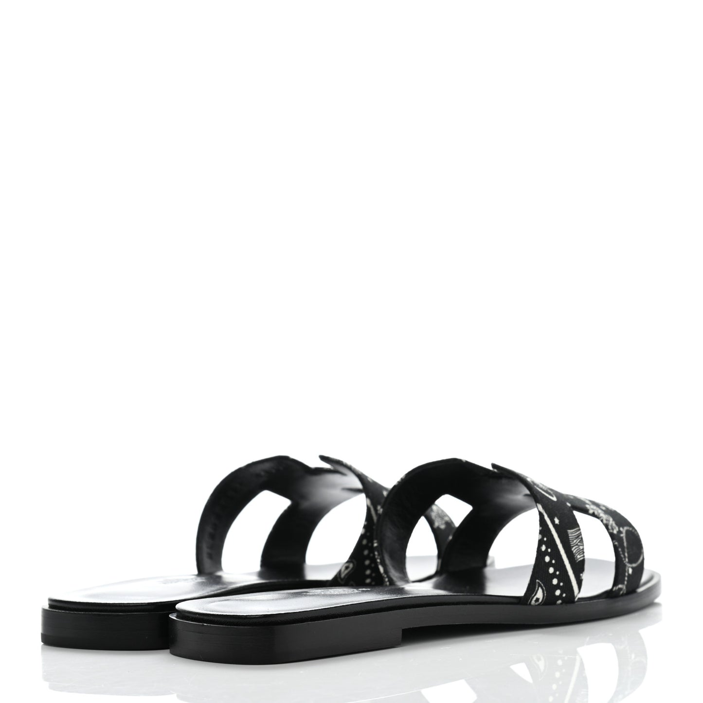 Cotton Canvas Printed Les Cles Bandana Oran Sandals 37 Black