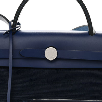 Hermes Military Toile Vache Hunter Herbag Zip 31 PM Bleu Marine Bleu Saphir 8 of 11