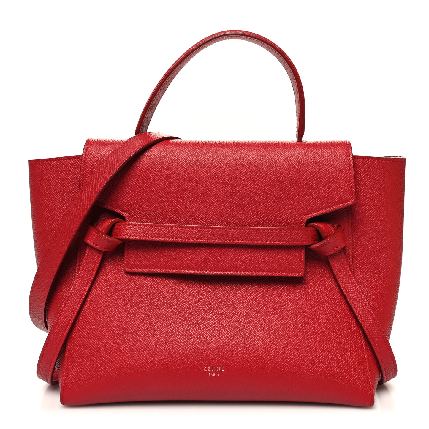 Baby Grained Calfskin Micro Belt Bag Coquelicot